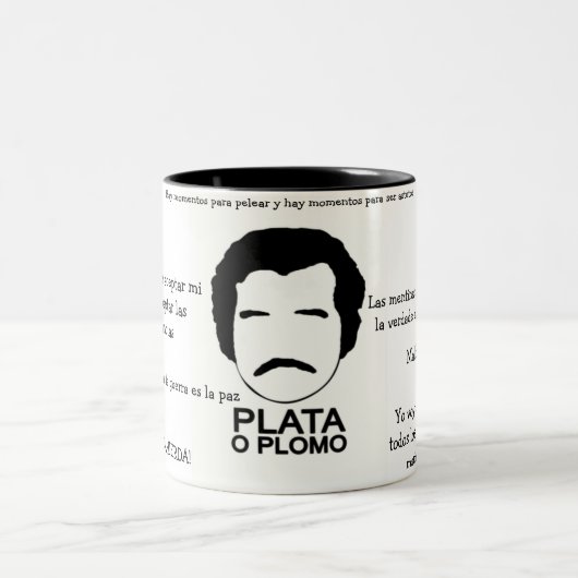 Caneca em Dois Tons Pablo Escobar Frases Tweekleurige Koffiemok (Center)