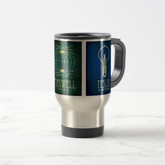 Caneca Faraday-Maxwell-Tesla Reisbeker (Voorkant rechts)