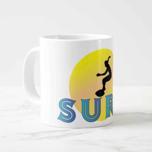 caneca jumbo personalizada surf extra grote beker (Voorkant links)