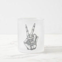 Caneca Mão Caveira Paz e Amor
