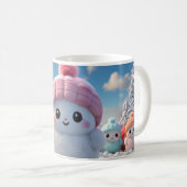 Caneca (Mug) Bonequinhos de Neve Fofos Koffiemok (Voorkant rechts)