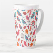 Caneca Pássaros e Flores DESING Latte Mok (Rechterhoek)