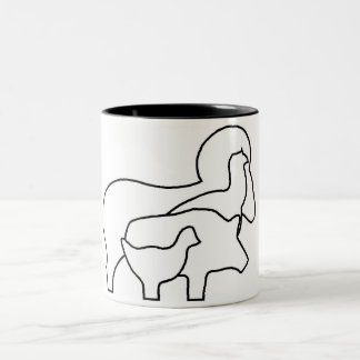 Caneca Silhuetas Tweekleurige Koffiemok