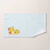 Caneton mignon sur bleu bébé clair (Serviette à main)