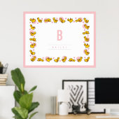 Canetons mignons Monogramme rose Décoration murale (Bureau à domicile)