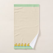 Canetons mignons sur beige sable et vert clair (Serviette à main)