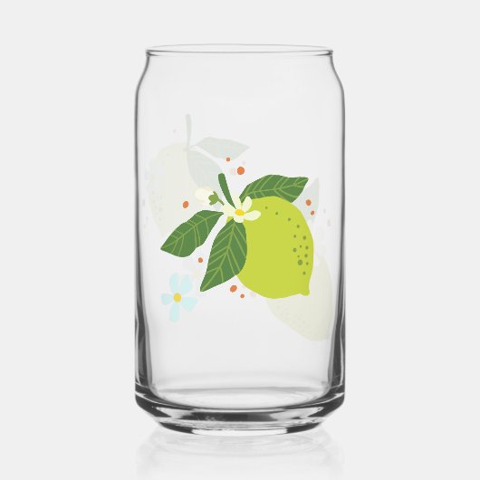 Canette de verre avec design citron/citron vert (Verso)