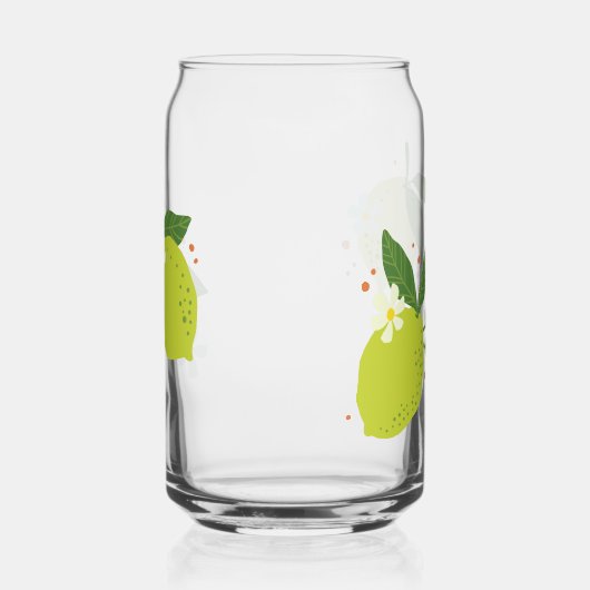 Canette de verre avec design citron/citron vert (Droite)