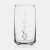 Canette en verre avec nom élégant design floral (Recto)