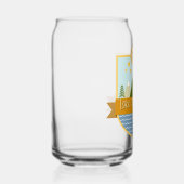 Canette en verre : Badge NY en plaque de lac (Droite)