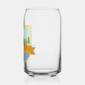 Canette en verre : Badge NY en plaque de lac (Gauche)