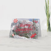 Canettes à menthe poivrée et carte de Noël de neig (Devant)