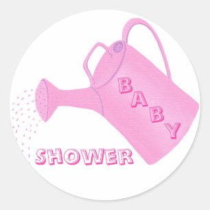 Canettes d'eau rose, autocollants baby showers