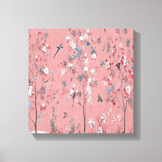 Canevas Art Décor Rose Chinoiserie Mur (Recto)