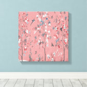 Canevas Art Décor Rose Chinoiserie Mur (Insitu (Plancher de Bois))