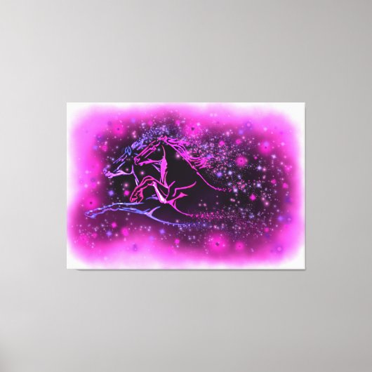 Canevas Cheval Pair À Imprimer Courir Dans La Nuit (Recto)