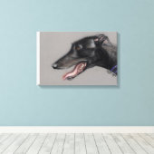 Canevas d'art Black Greyhound Chien (Insitu (Plancher de Bois))