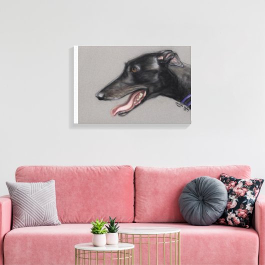 Canevas d'art Black Greyhound Chien (Insitu(Salon))