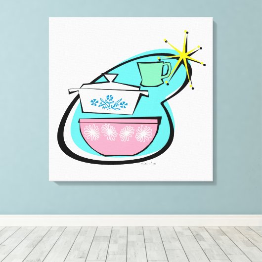 Canevas Étitré Conception de Cookware Atomique (Insitu (Plancher de Bois))