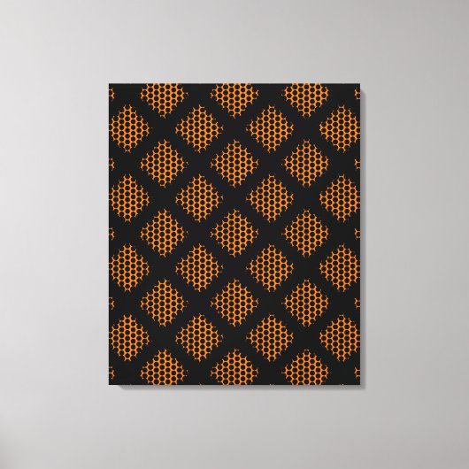 Canevas orange, noir rétro cercles et points (Recto)