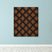 Canevas orange, noir rétro cercles et points (Insitu (Plancher de Bois))