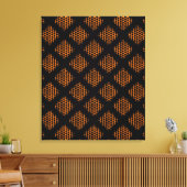 Canevas orange, noir rétro cercles et points (Insitu(Salon))