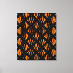 Canevas orange, noir rétro cercles et points