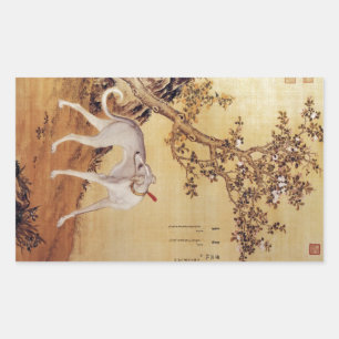 Cangshuiqiu 苍 水 虬 ~ Greyhound ~Giuseppe Castiglion Rechthoekige Sticker
