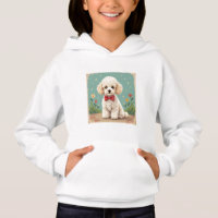 Caniche blanc adorable avec noeud papillon