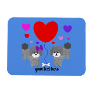 Caniche gris Valentine #1 Magnet