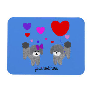 Caniche gris Valentine #2 Magnet