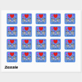 Caniche gris Valentine #3-3 Stickers (Feuille)