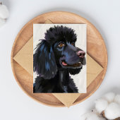 Caniche Noir | Carte de Compagnon à l'Aquarelle
