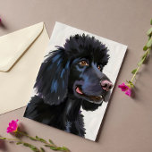 Caniche Noir | Carte de Compagnon à l'Aquarelle