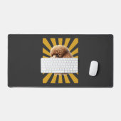 Caniche standard marron rétro soleil levant (Clavier et souris)