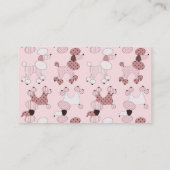 Caniches roses sur la carte de profil de défilé (Dos)