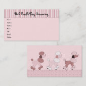 Caniches roses sur la carte de profil de défilé (Devant / Derrière)