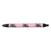 Caniches standard noirs roses et stylos noirs (Devant)