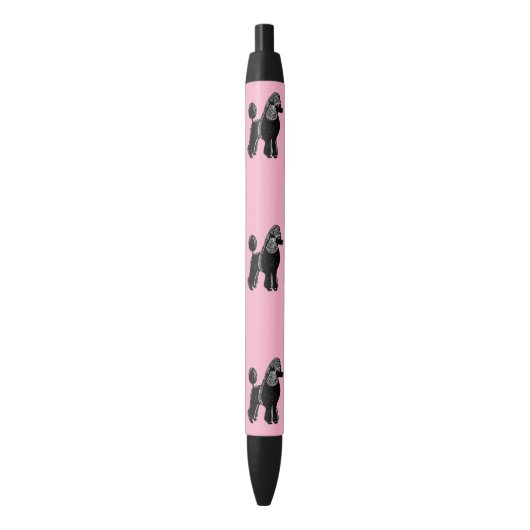 Caniches standard noirs roses et stylos noirs (devant Vertical)