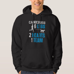 Canicross 6 Legs 2 Hearts 1 Team Dog Running Sport Hoodie