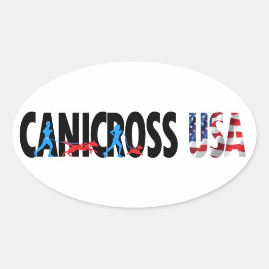 Canicross USA Ovale Sticker (Voorkant)