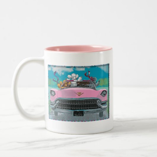 Canicule rose Cadillac Retro Tasse à imprimer (Gauche)