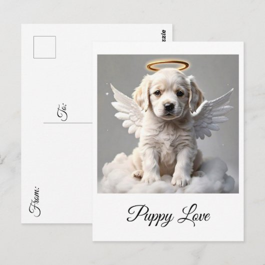 " CANINE CHERUB " CARTE POSTALE (Devant / Derrière)