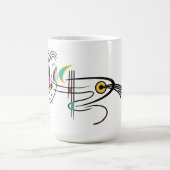 Canine Chien Abstrait Moderne Retro Art Mug (Centre)