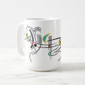 Canine Chien Abstrait Moderne Retro Art Mug (Devant gauche)
