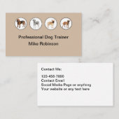 Canine Dog Trainer Carte de visite moderne (Devant / Derrière)