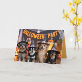 Canine Halloween Party Invitation (Fleur jaune)