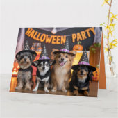 Canine Halloween Party Invitation (Fleur jaune)