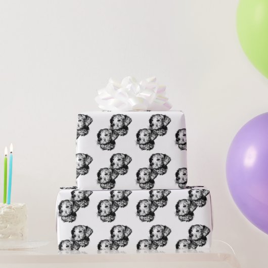 Canine Head schets Cadeaupapier (Feestgeschenken)