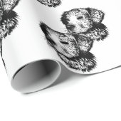 Canine Head schets Cadeaupapier (Rol Hoek)